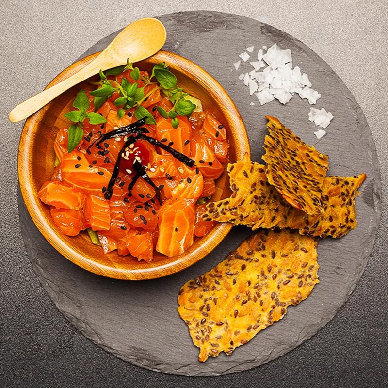 Mat uppdukat på ett fat