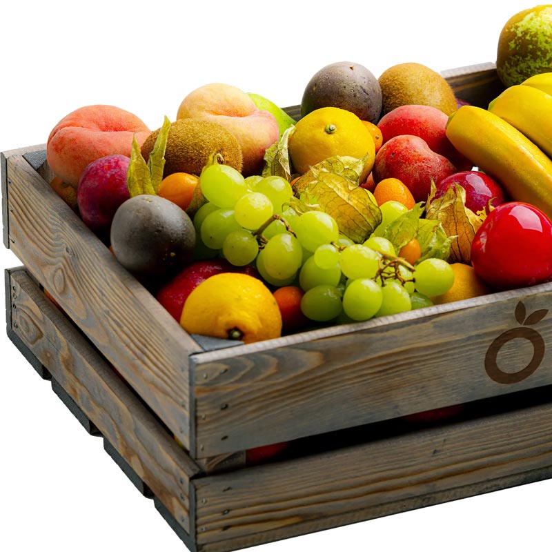 Låda full med frukt