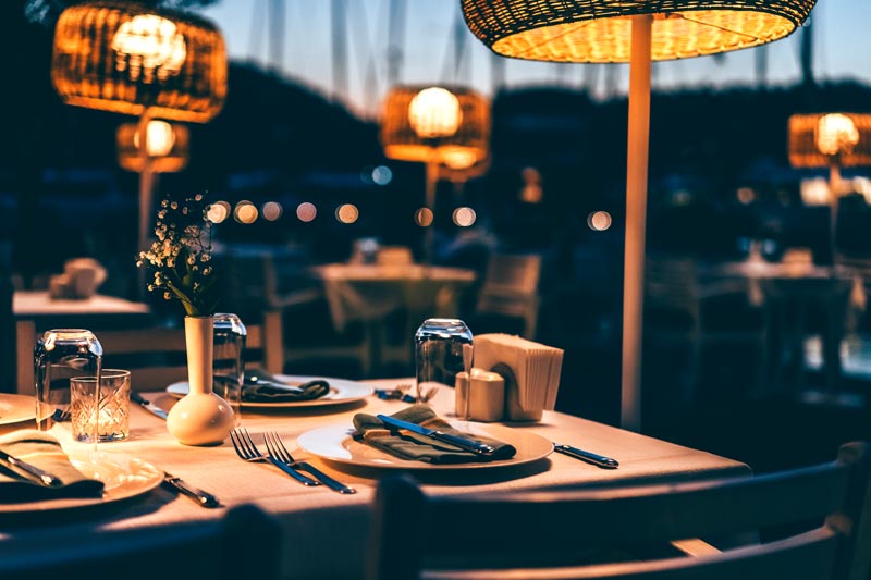 Fin uppdukning på en restaurang